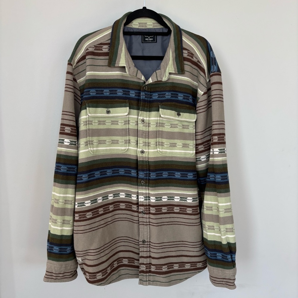 Kimes Ranch Aztec Print Button Front Shacket‎ Shirt Size XXL